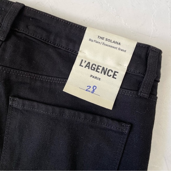 L'AGENCE BRAND NEW 'THE SOLANA' BLACK FLARED TUXEDO STRIPED JEANS SIZE 28 NWOT - Picture 13 of 13